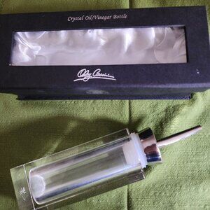 NIB OLEG CASSINI CRYSTAL OIL/VINEGAR BOTTLE